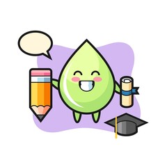 melon juice drop illustration cartoon is graduation with a giant pencil