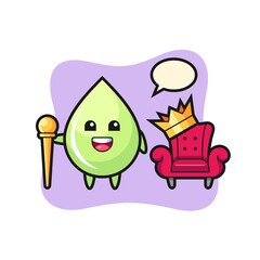 Mascot cartoon of melon juice drop as a king