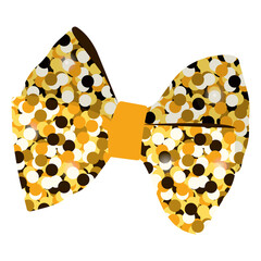 Vector isolated bow with sequins. a shiny beautiful girly bow.