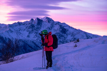 hiker in the mountains