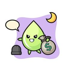 Illustration of melon juice drop cartoon is stolen the money