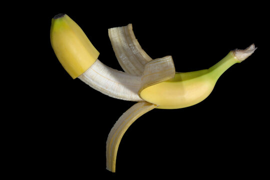 Erotic styled isolated banana on black background