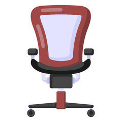 
Swivel chair flat trendy style icon, office equipment 

