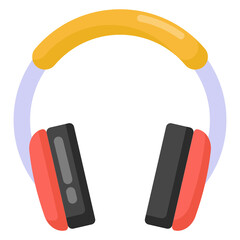 
Headphones flat trendy icon, editable vector 

