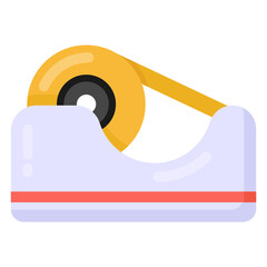 
Tape dispenser in flat trendy style icon 

