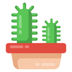 
A flat trendy icon of cactus plant, 

