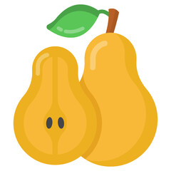 
Flat trendy icon of pear, healthy and organic food 

