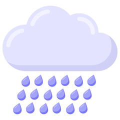 
Flat trendy editable vector of rainy cloud 


