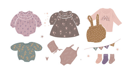 Modern babies in boho Scandinavian style. abstract minimalism. Newborn babies. Ideal for postcards, parties, social media stories and bloggers
