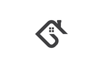 Naklejka premium simple home logo, letter g or ag initial, unique design concept