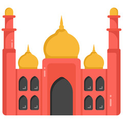 
Mosque in flat design editable vector 

