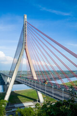 The spectacular cable-stayed bridge is one of the main traffic arteries in Kaohsiung, Taiwan.