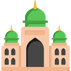 
Mosque in flat design editable vector 

