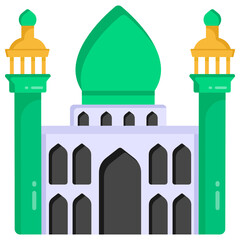 
Mosque in flat design editable vector 

