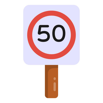 
A speed signpost icon in flat design 

