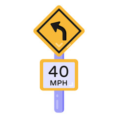 
A right turn board isolated on white background

