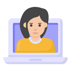 
An online user icon in flat design 

