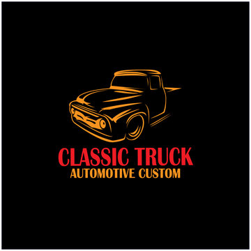 truck design logo transportation. classic cars design logo vector