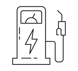 Green Eco Electric Fuel Pump Vector Icon