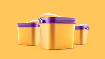 3D Plastic Bucket Mockup Isolated