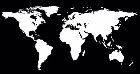 Animation of a global logistics network on a world map. The concept of delivery of goods and outlets. Business and finance. 4K animation with alpha channel.	
