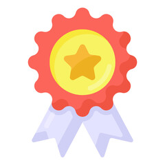 
An icon of quality badge in flat design 

