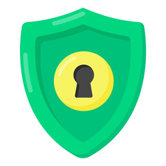 
An icon of security shield in flat design 

