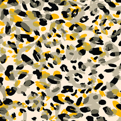 Abstract animal skin leopard seamless pattern design. - 422536740