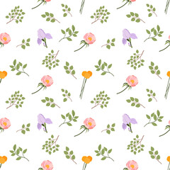 Spring flowers seamless pattern for fabric and textile