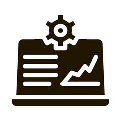 Laptop Gear Graphic Icon Vector Glyph Illustration