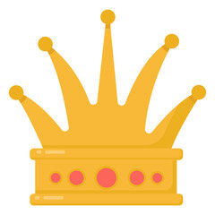 
Carnival crown in flat editable design, festive costume accessory 

