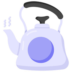 
A flat editable vector design of kettle 

