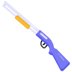
Riffle in flat trendy style icon, hunting weapon 

