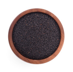 hairy basil seed isolated on white background.