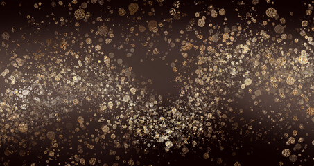 Goldpartikel auf braunem Hintergrund 