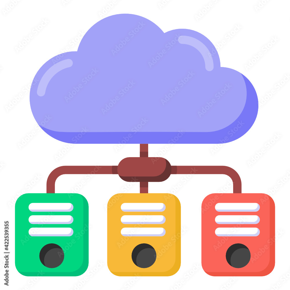 Sticker a network structure icon in flat design