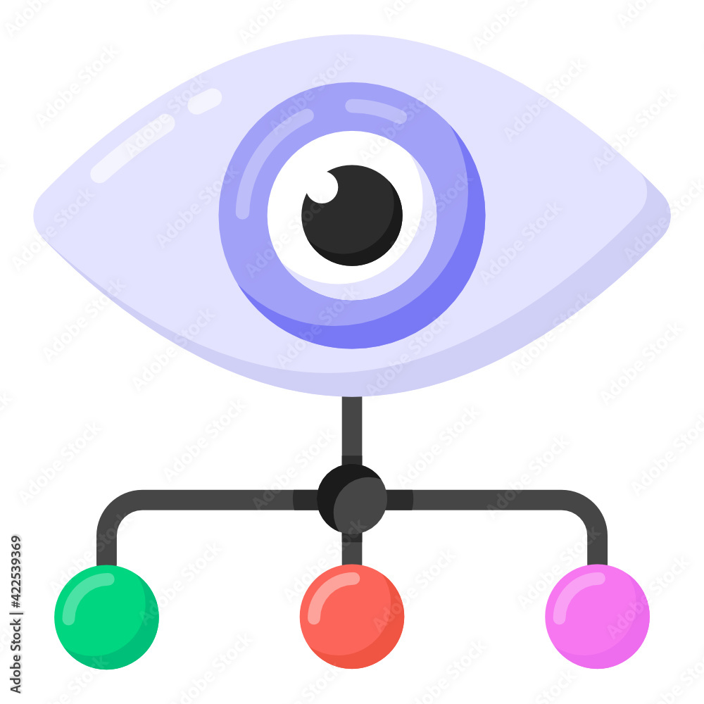 Poster a network structure icon in flat design