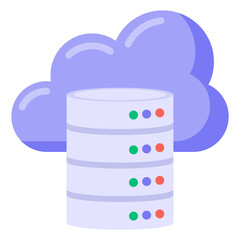 
Flat editable icon of cloud database 

