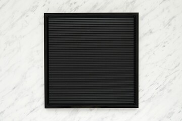 Black letter board mockup, empty square black letter board to showcase text, saying or quote.