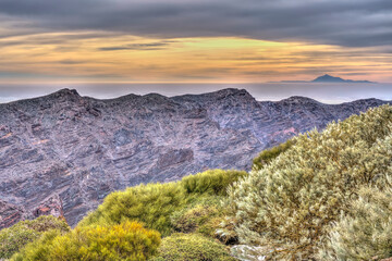 Fototapeta na wymiar La Palma from the Roque de los Muchachos, HDR Image