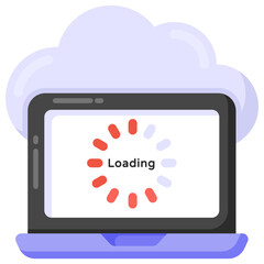 

A laptop loading icon, flat vector download


