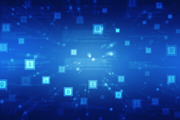 2d illustration Abstract futuristic electronic circuit technology background
