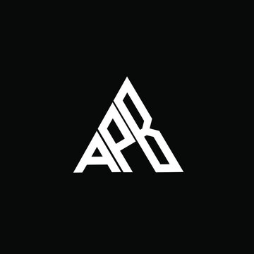 A P B letter logo creative design on black color background. APB icon 
