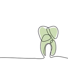 Dental line art drawing illustration vector template