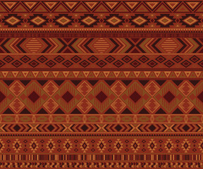 American indian pattern tribal ethnic motifs geometric vector background.