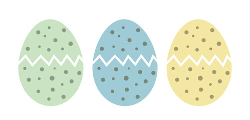 Easter eggs. Spring holiday vector. Cracking eggs illustration.