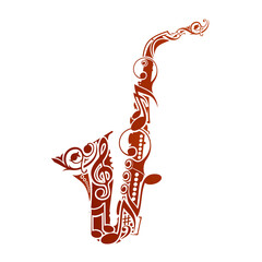Abstract saxophone logo