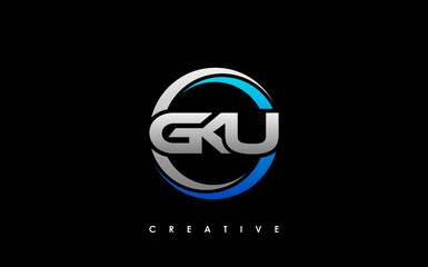 GKU Letter Initial Logo Design Template Vector Illustration