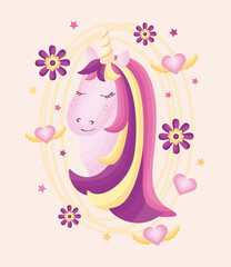 unicorn and flowes