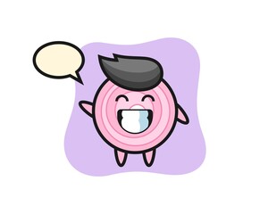 onion rings cartoon character  wave hand gesture